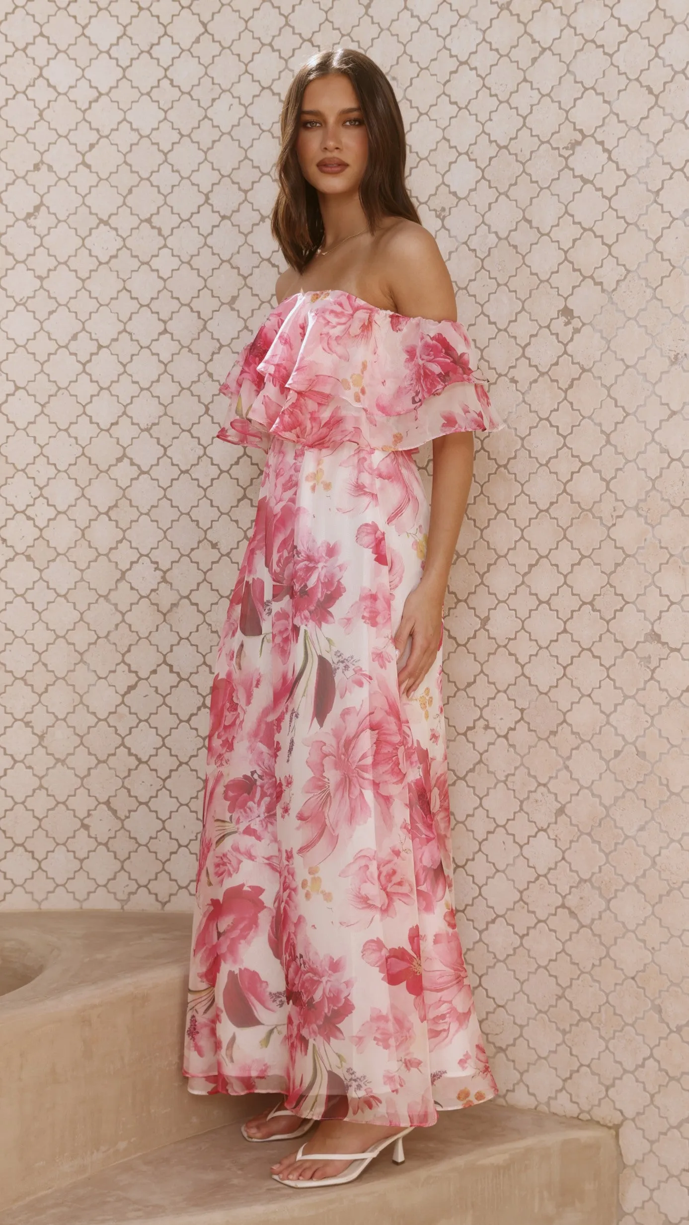 Adele Maxi Dress - Pink Floral sold by Billy J product image thumbnail 3