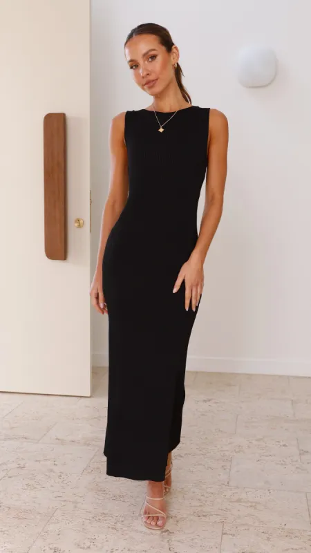 Delilah Knit Maxi Dress - Black sold by Billy J
