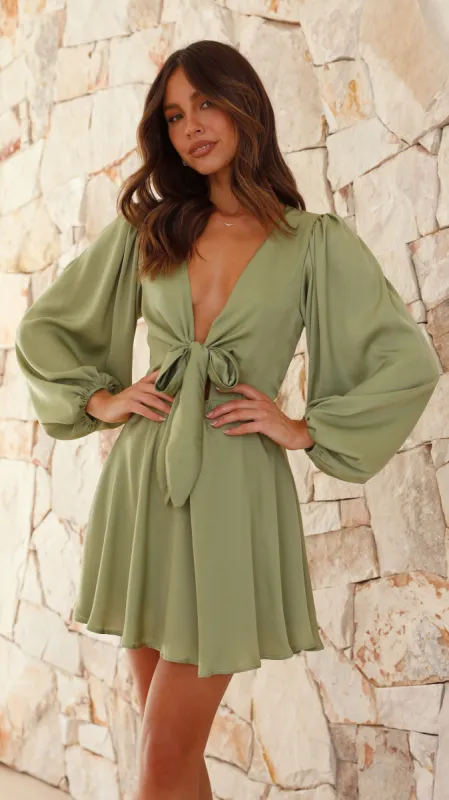 Sola Mini Dress - Olive sold by Billy J