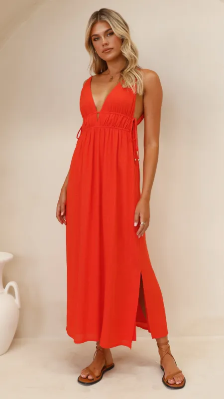 Solita Maxi Dress - Red sold by Billy J