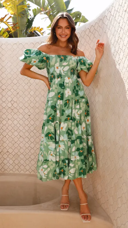 Clarity Maxi Dress - Green sold by Billy J