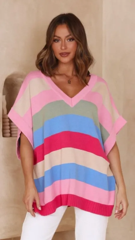 Milly Knit Top - Pink Multi sold by Billy J