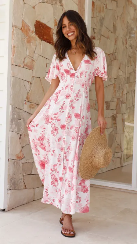 Chera Maxi Dress - Pink Floral sold by Billy J