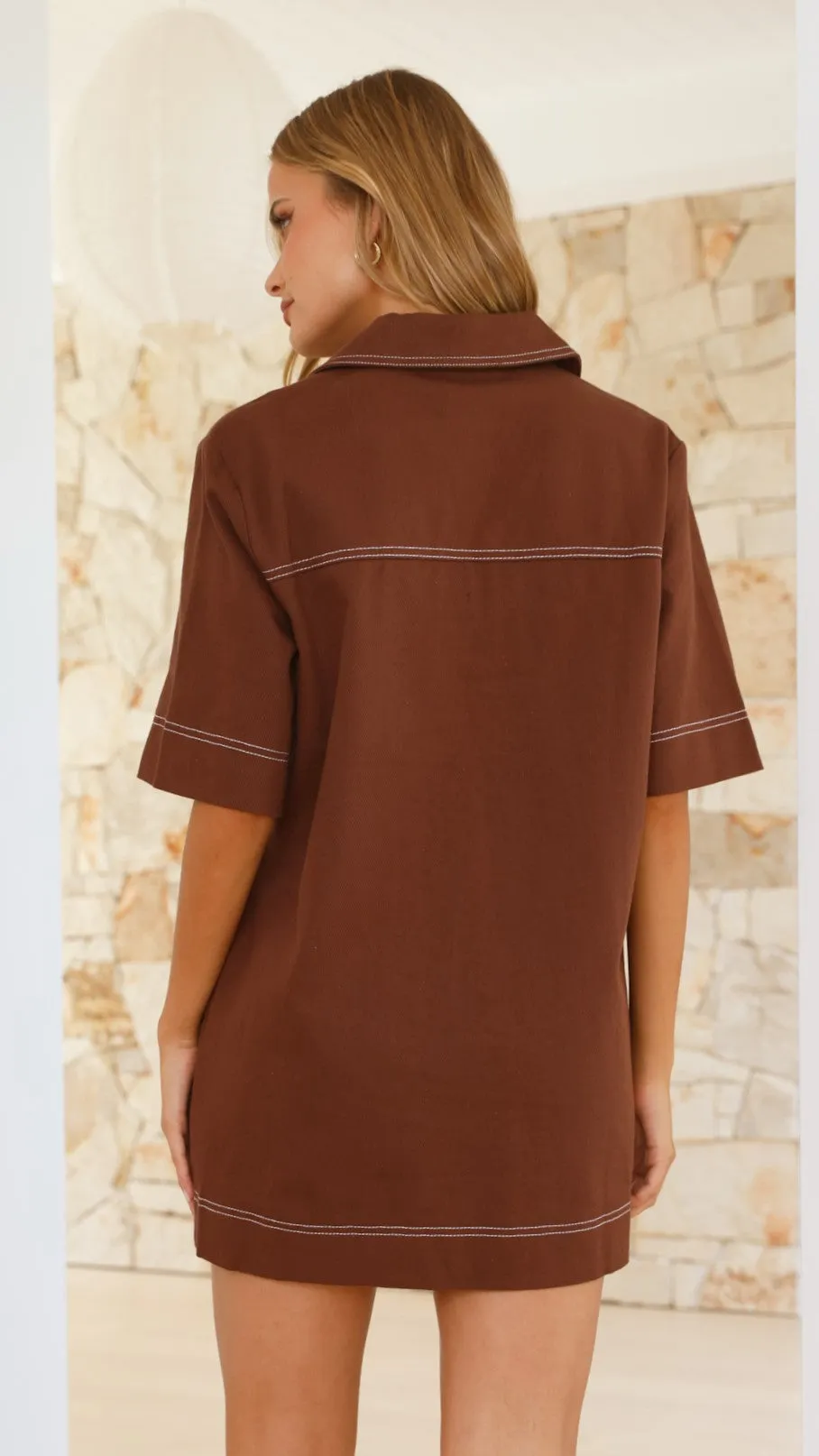 Tara Mini Dress - Chocolate sold by Billy J product image thumbnail 2