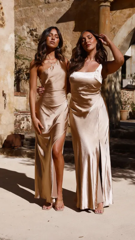 Alaria Maxi Dress - Gold sold by Billy J