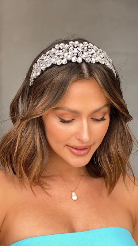 Blake Jewelled Headband - Black/Crystal sold by Billy J