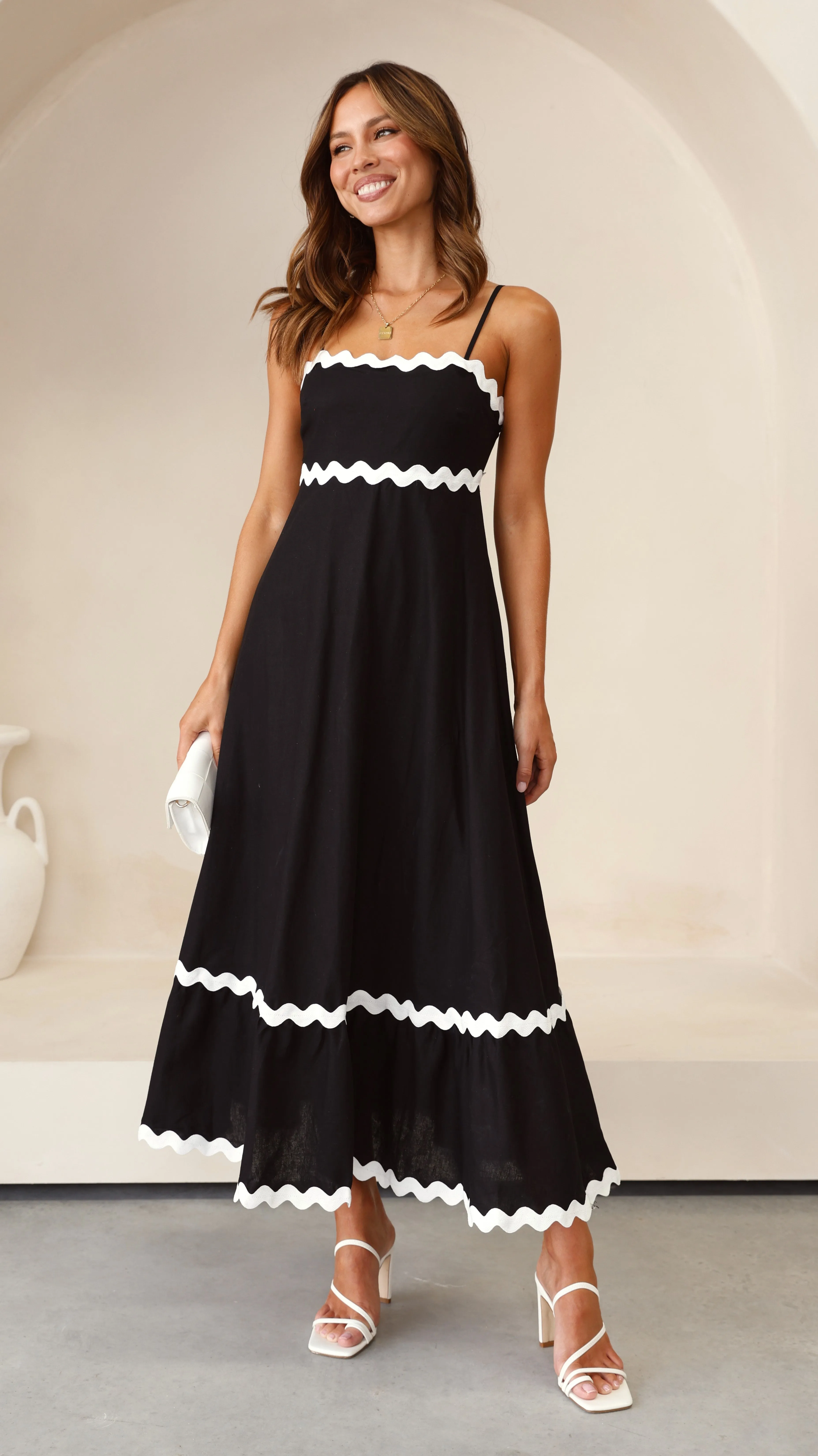 Brodey Midi Dress - Black / White sold by Billy J