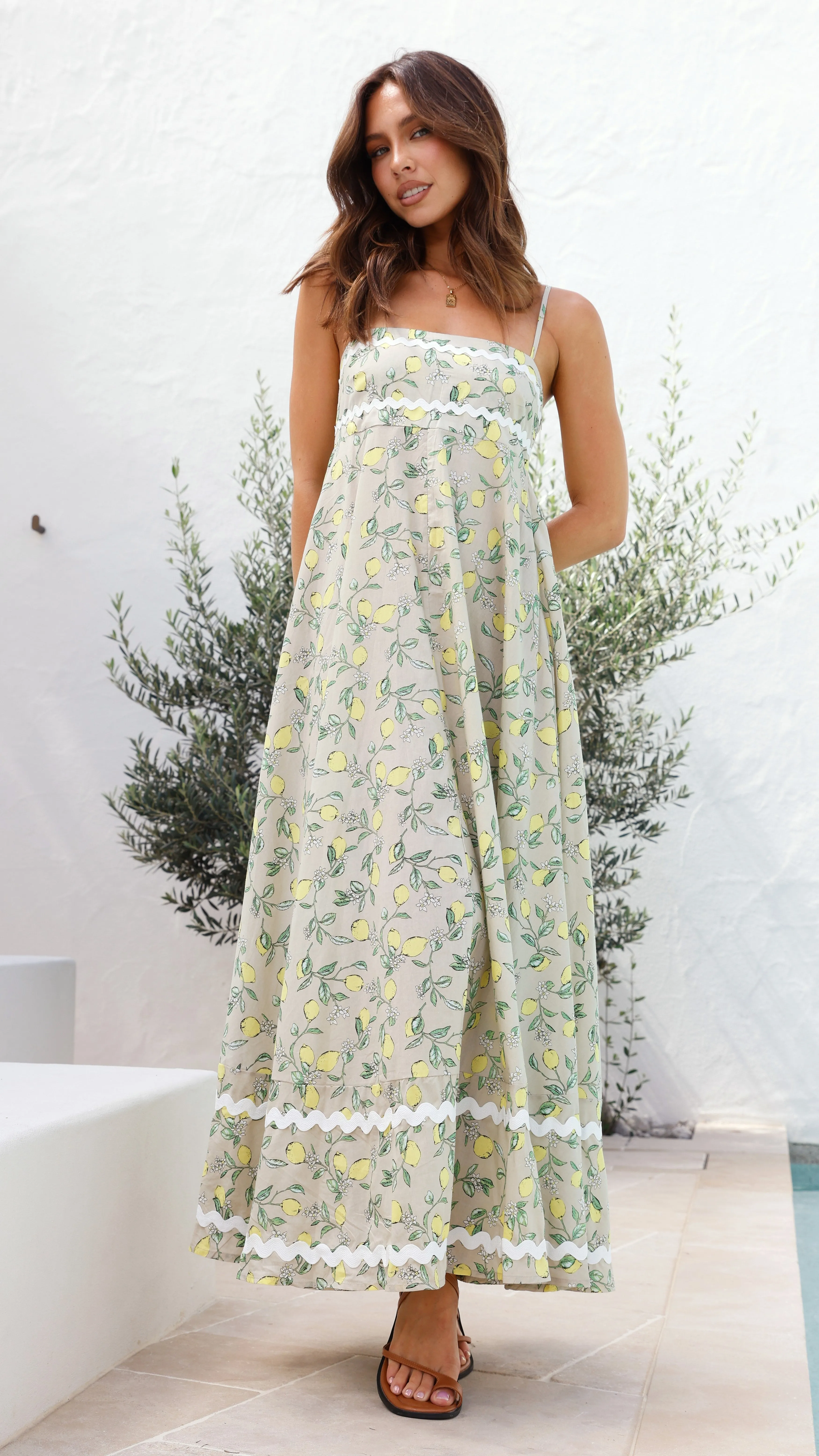 Neila Midi Dress - Lemon Print sold by Billy J product image thumbnail 4