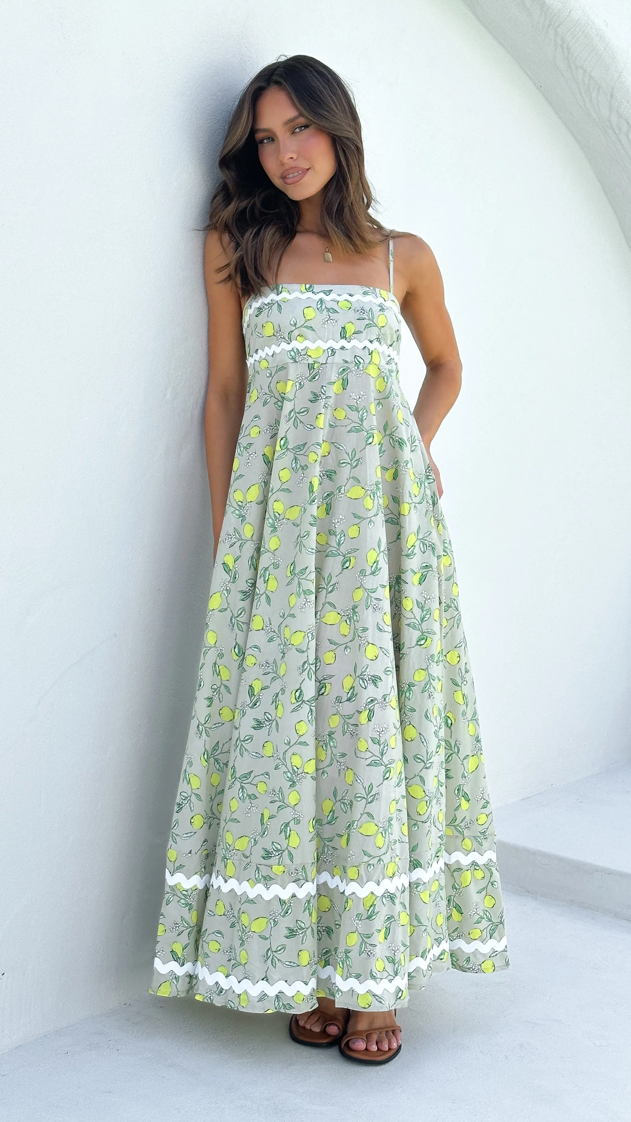 Neila Midi Dress - Lemon Print sold by Billy J product image thumbnail 5