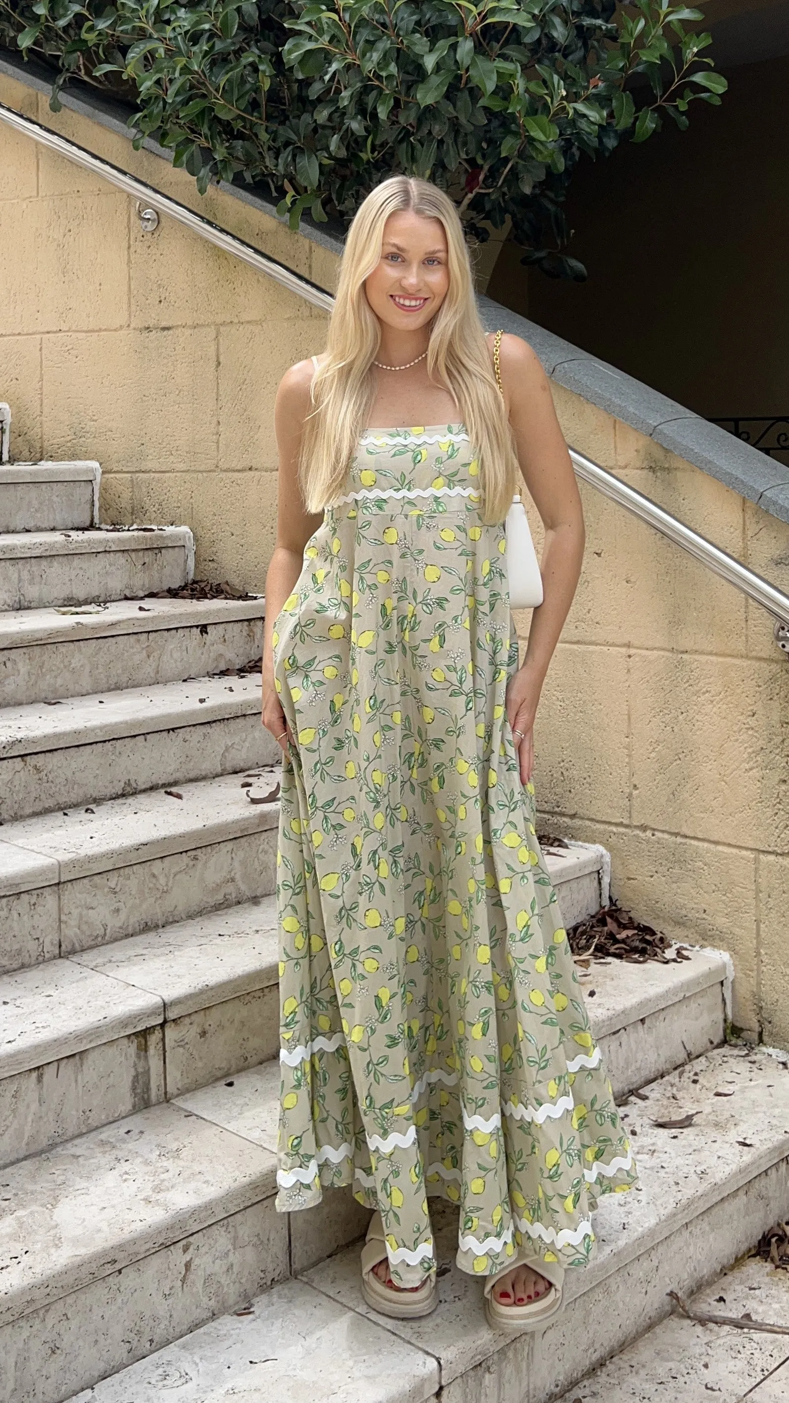 Neila Midi Dress - Lemon Print sold by Billy J product image thumbnail 3