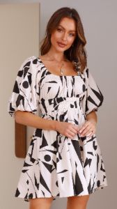 Mel Mini Dress - Beige/Black sold by Billy J