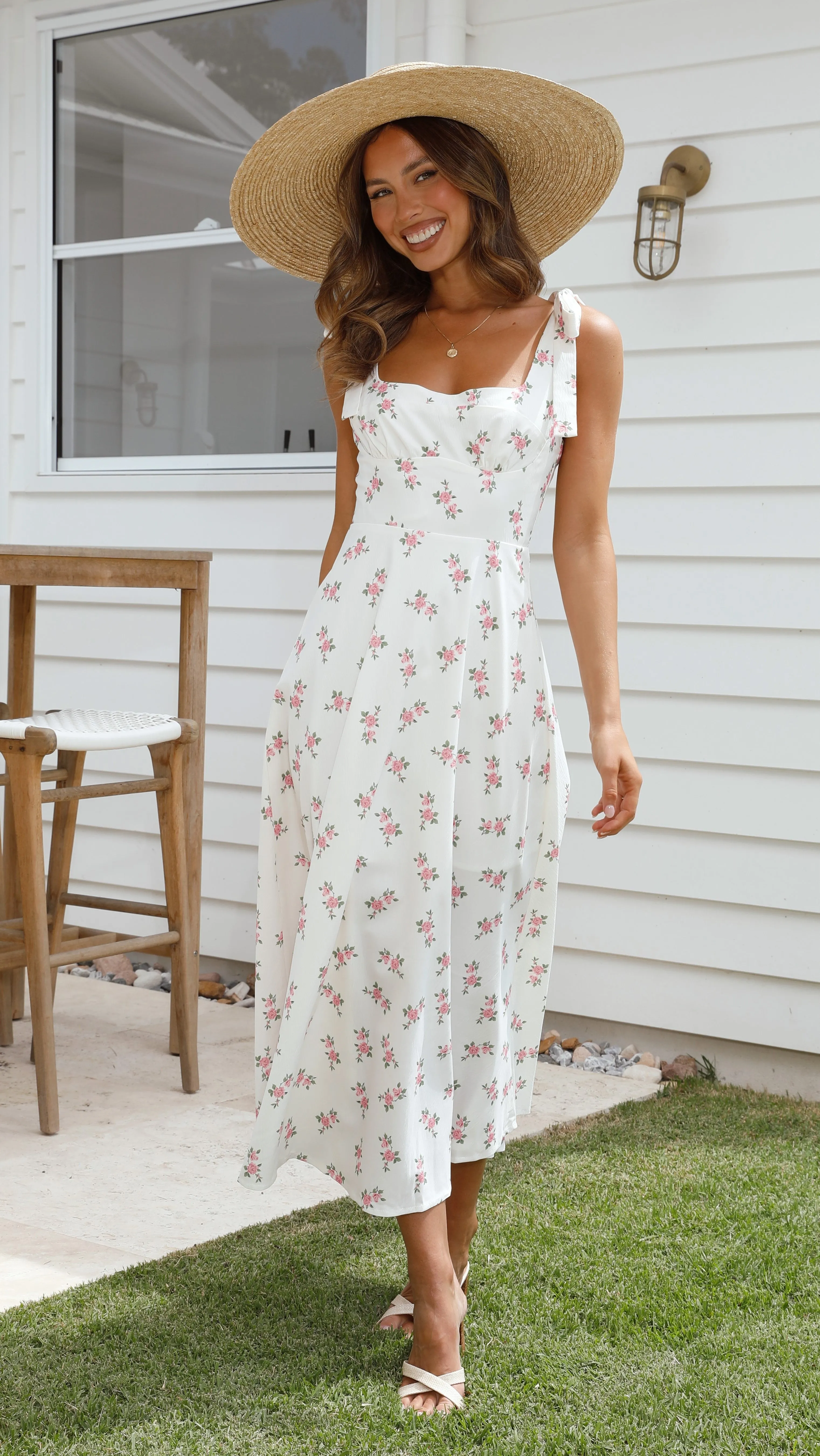 Carmilla Midi Dress - Pink Floral sold by Billy J
