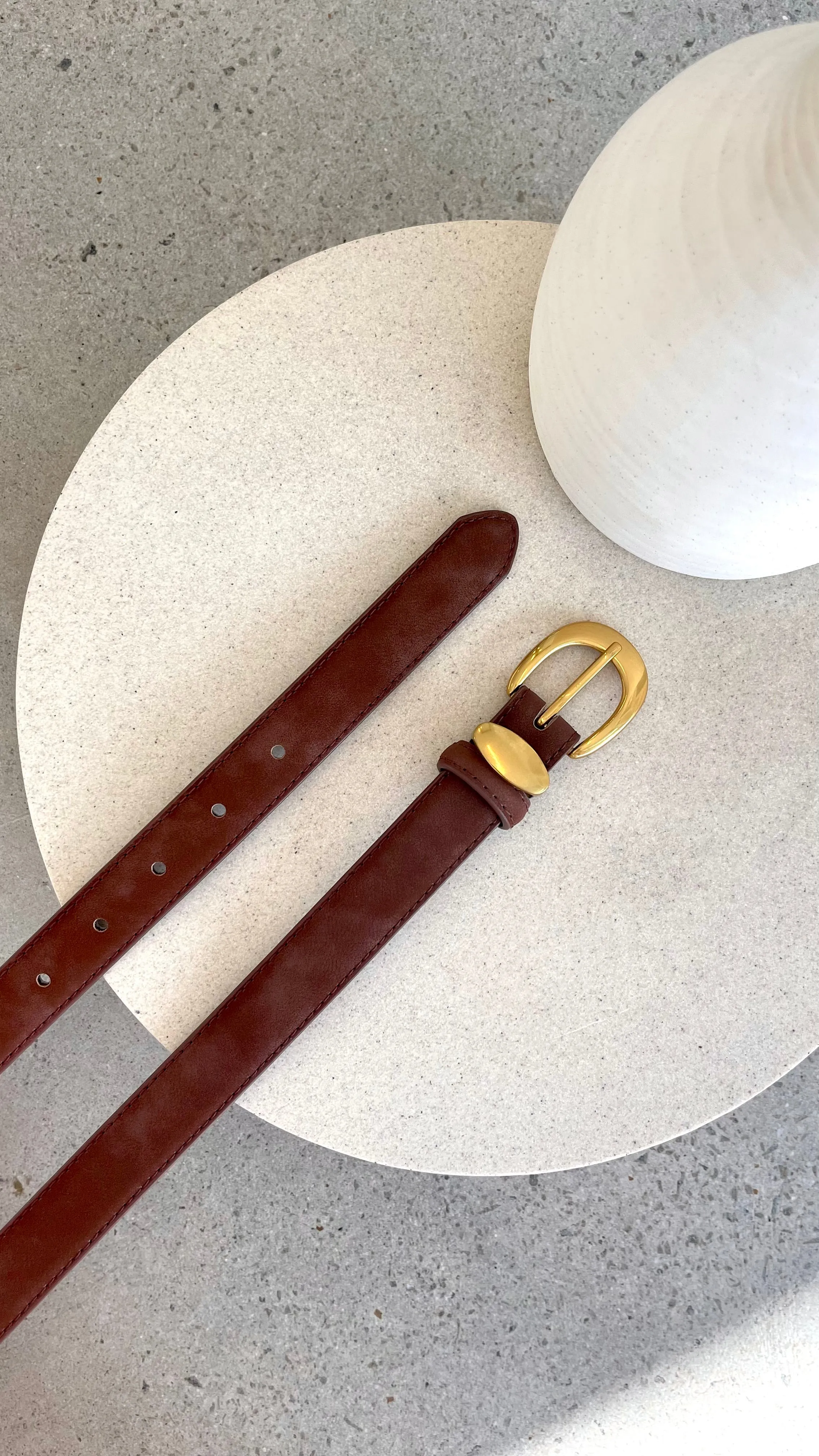 Maya Leather Belt - Brown sold by Billy J