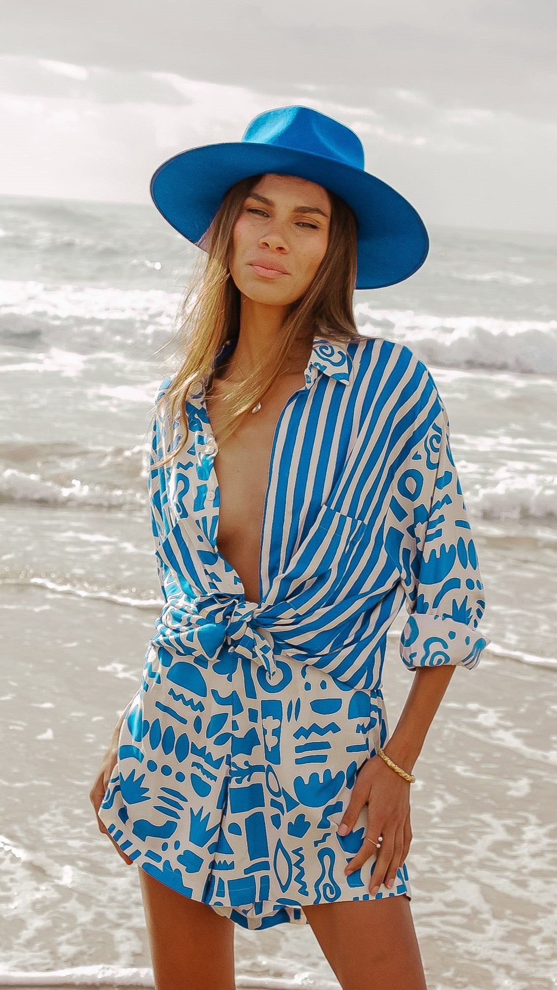 Peggy Shirt - Blue Geo Print sold by Billy J product image thumbnail 5