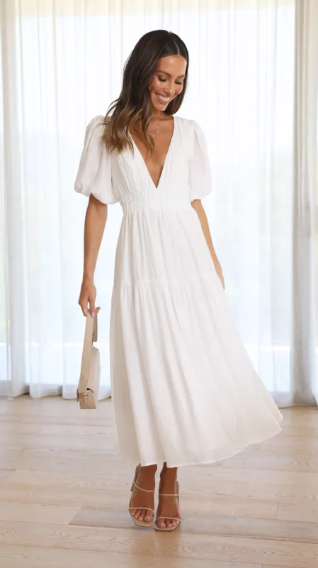 Erin Midi Dress - White sold by Billy J