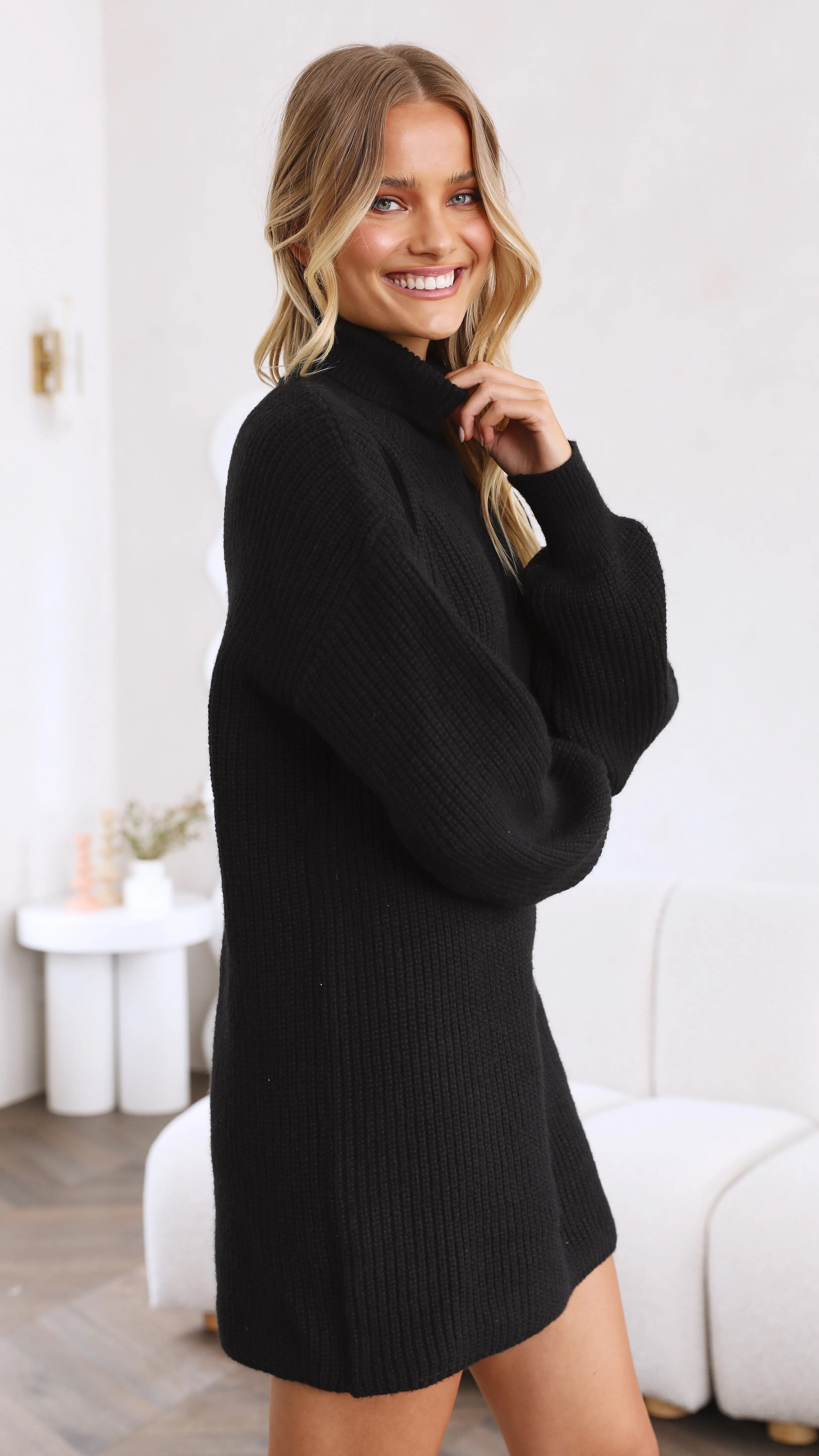 Mabli Mini Knit Dress - Black sold by Billy J product image thumbnail 3