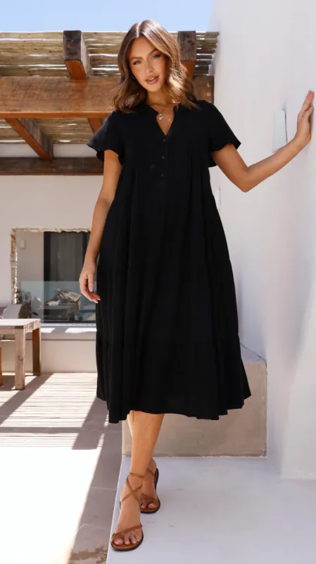 Lucinda Midi Dress - Black sold by Billy J
