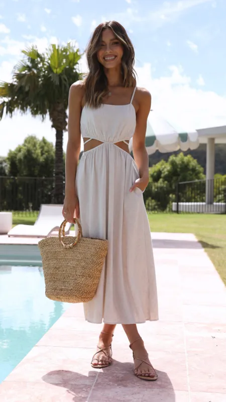 Sachi Midi Dress - Beige sold by Billy J