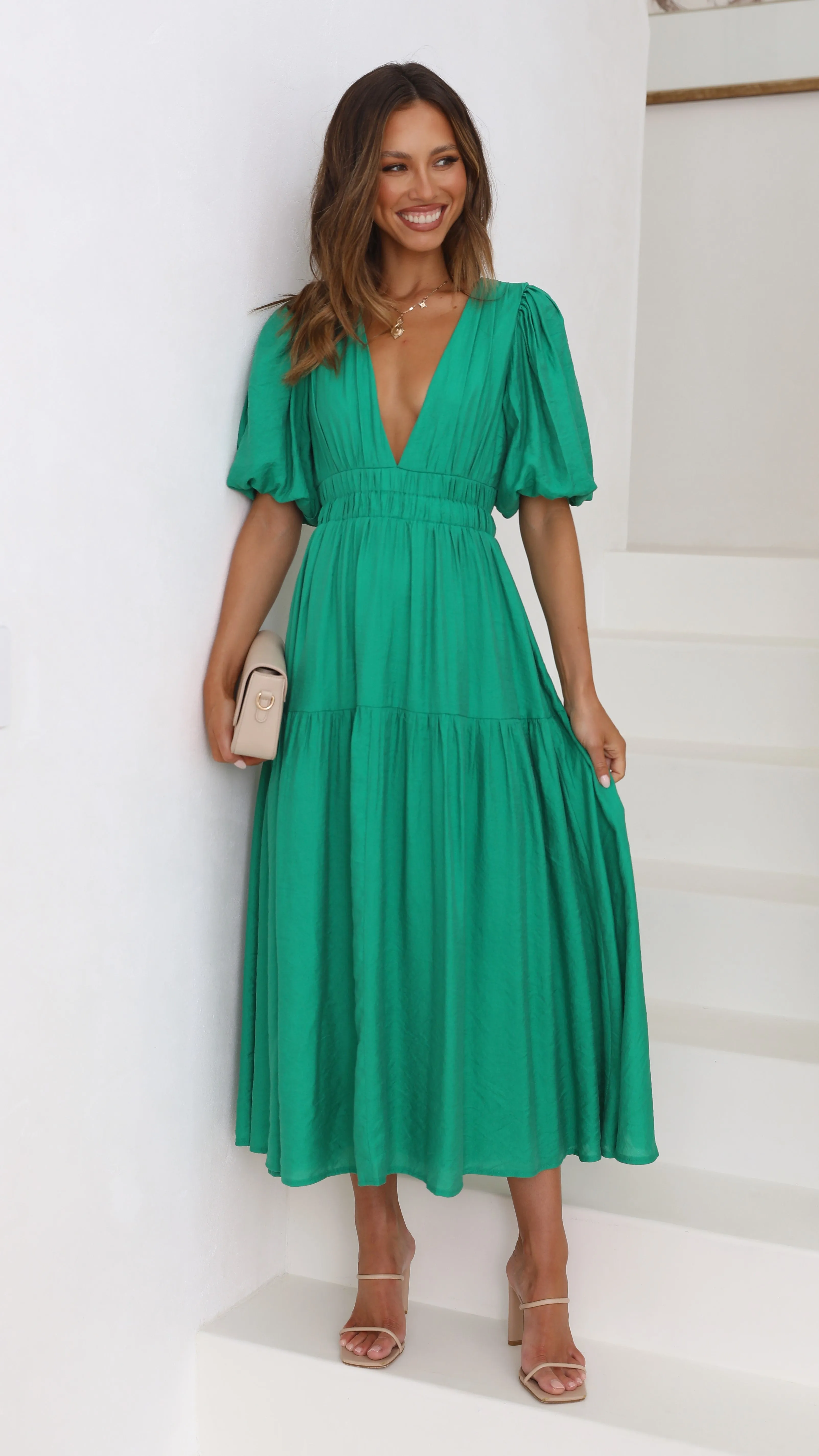 Erin Midi Dress - Emerald sold by Billy J product image thumbnail 3