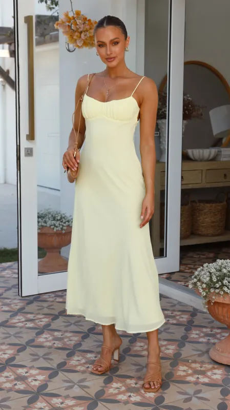 Margie Midi Dress - Yellow sold by Billy J