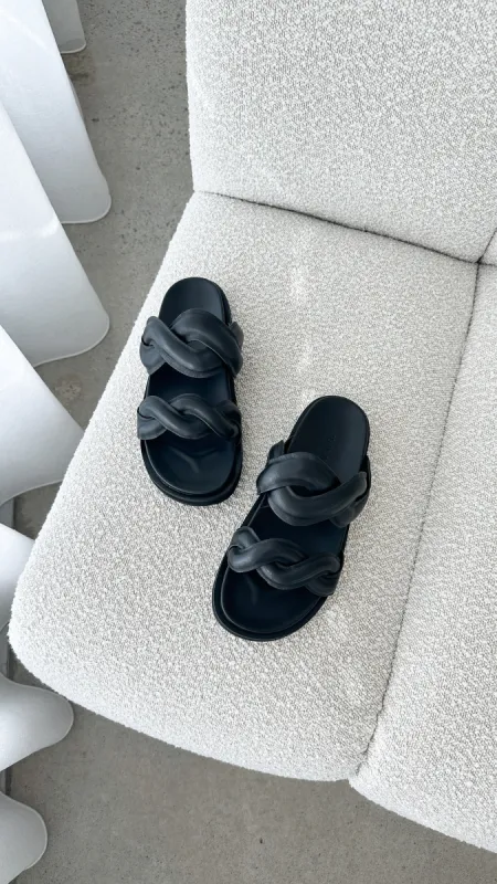 Pantone Slides - Black Leather sold by Billy J