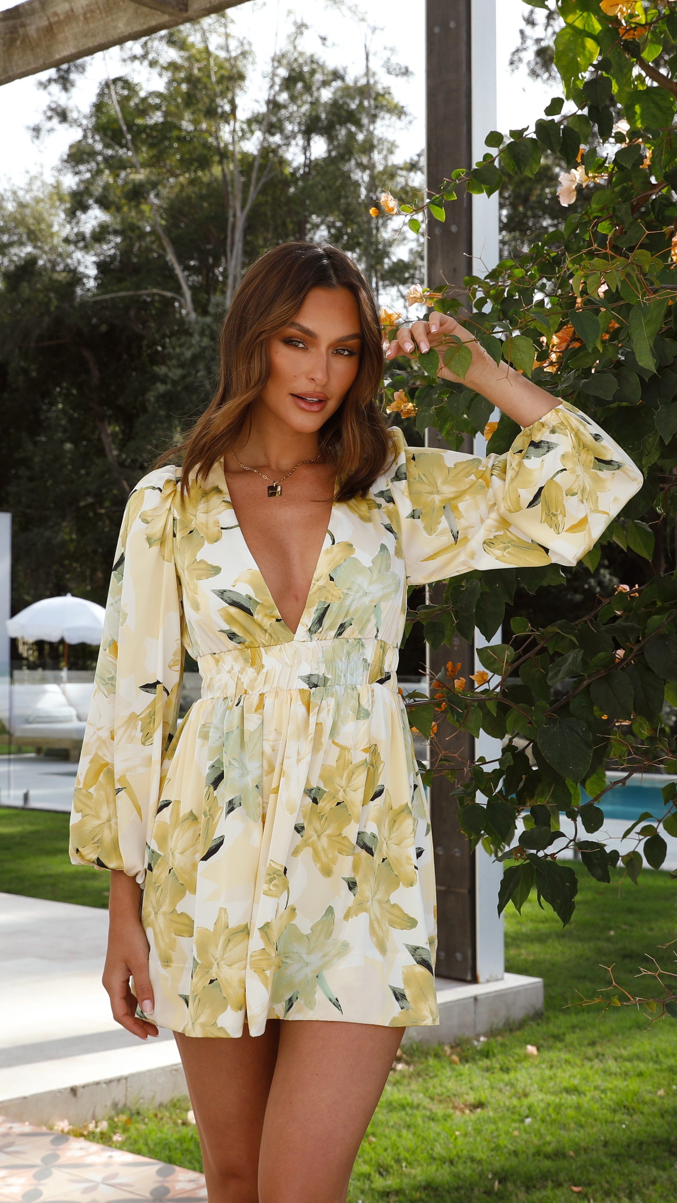 Sharni Mini Dress - Yellow Floral sold by Billy J product image thumbnail 3