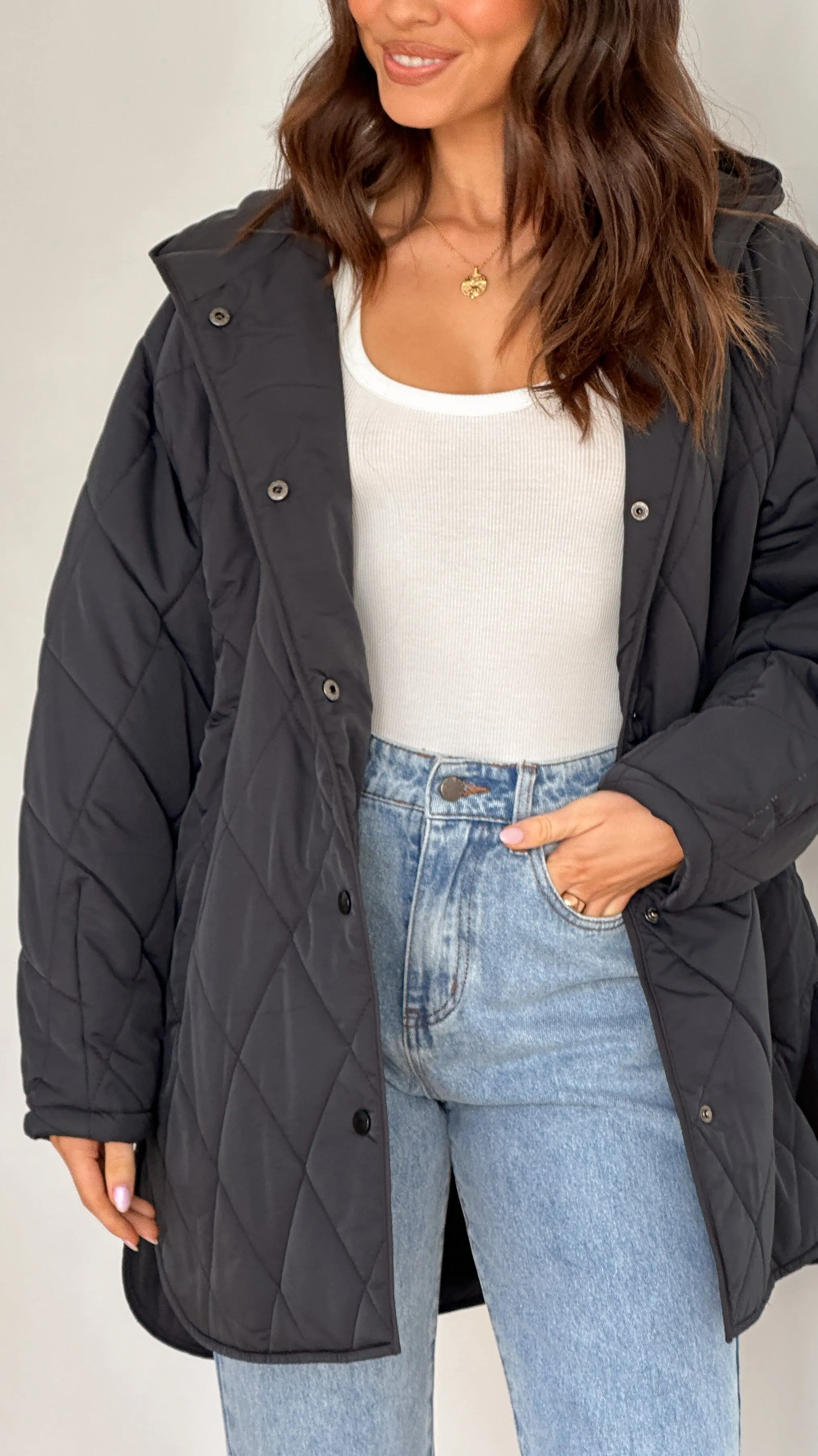 Olsen Short Coat - Black sold by Billy J product image thumbnail 2