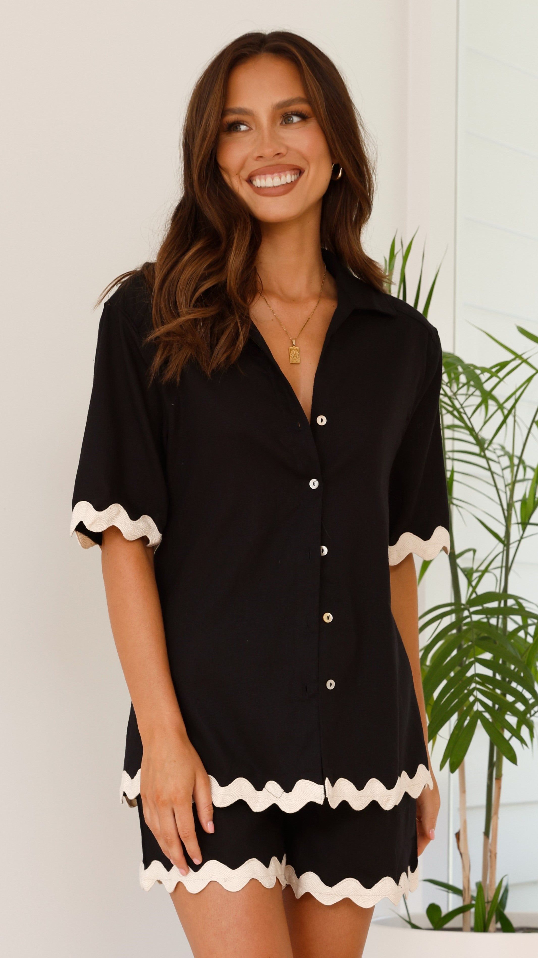 Sasha Button Up Shirt - Black sold by Billy J product image thumbnail 3