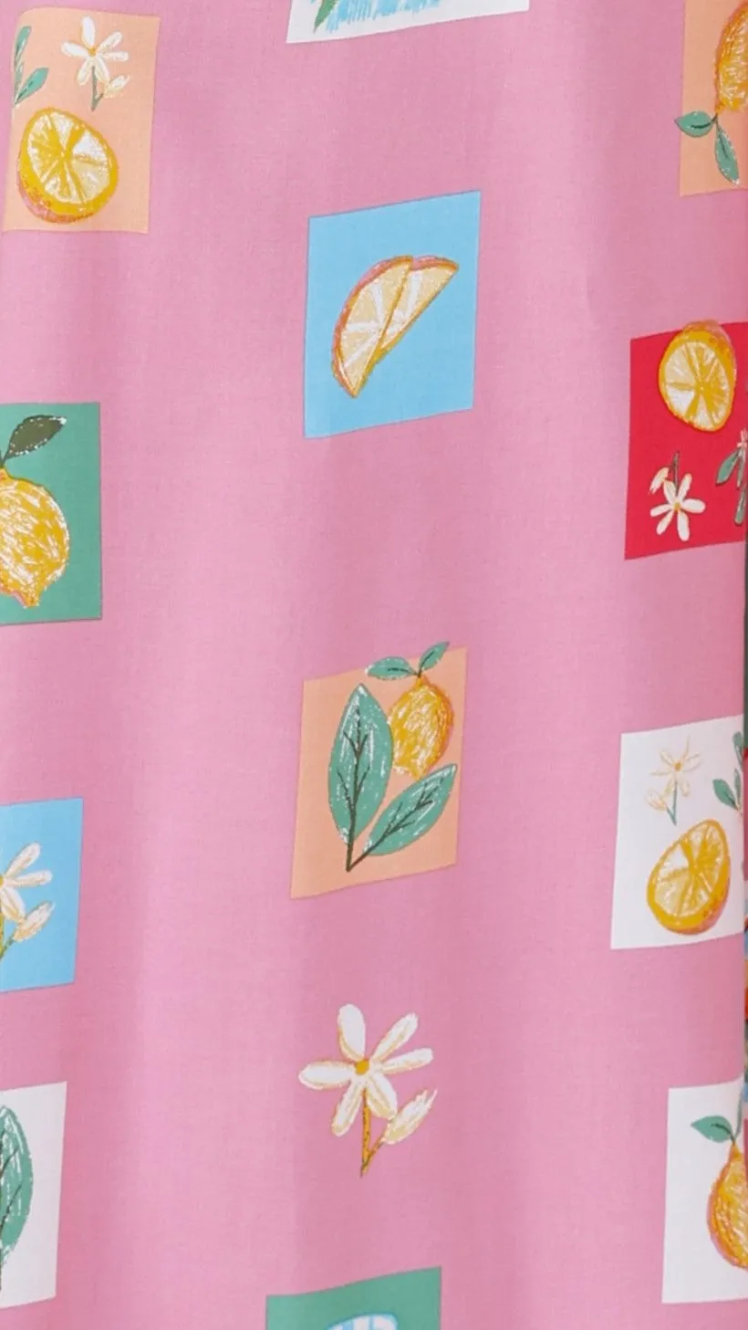 Daitaro Crop Top - Pink / Lemon Print sold by Billy J product image thumbnail 5