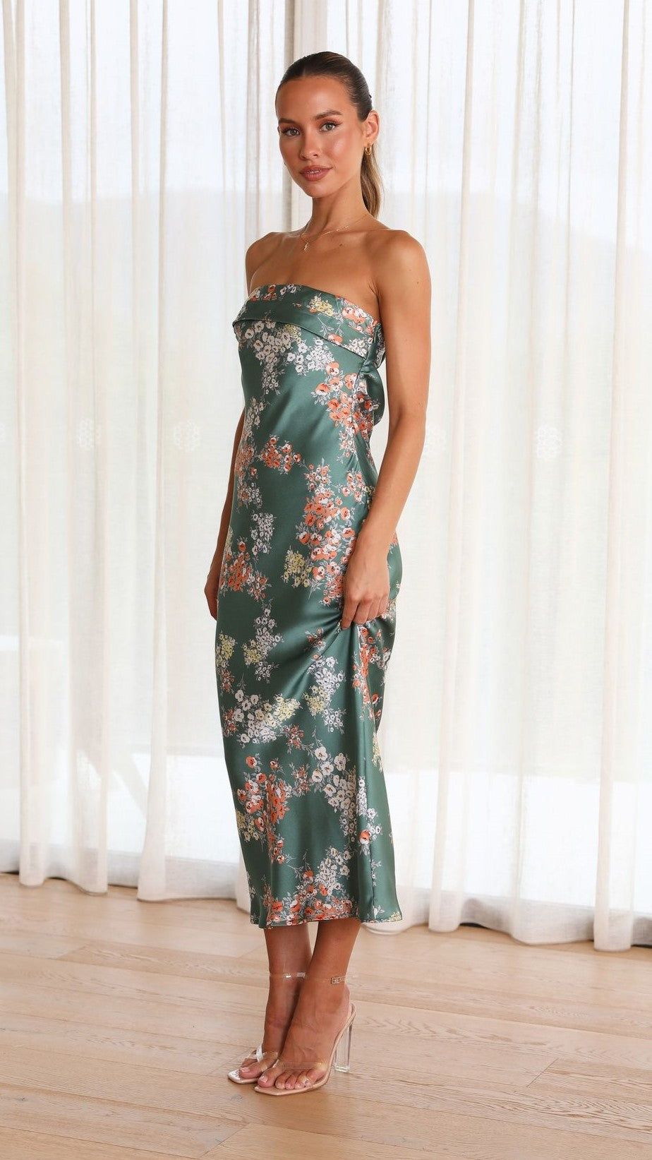 Dreamers Strapless Maxi - Green Floral sold by Billy J product image thumbnail 4
