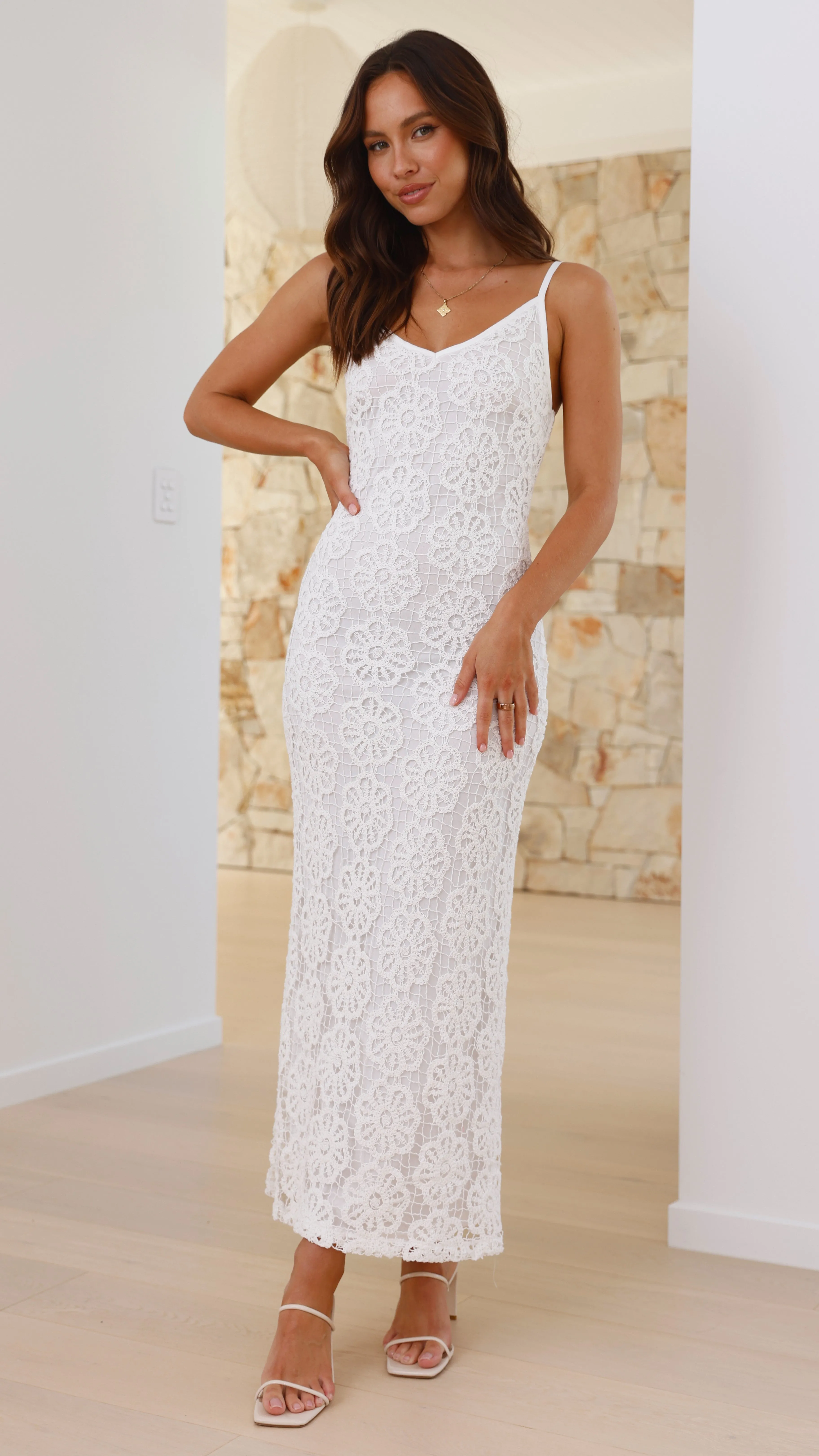 Kaden Maxi Dress - White sold by Billy J