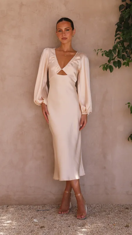 Cleo Midi Dress - Champagne sold by Billy J