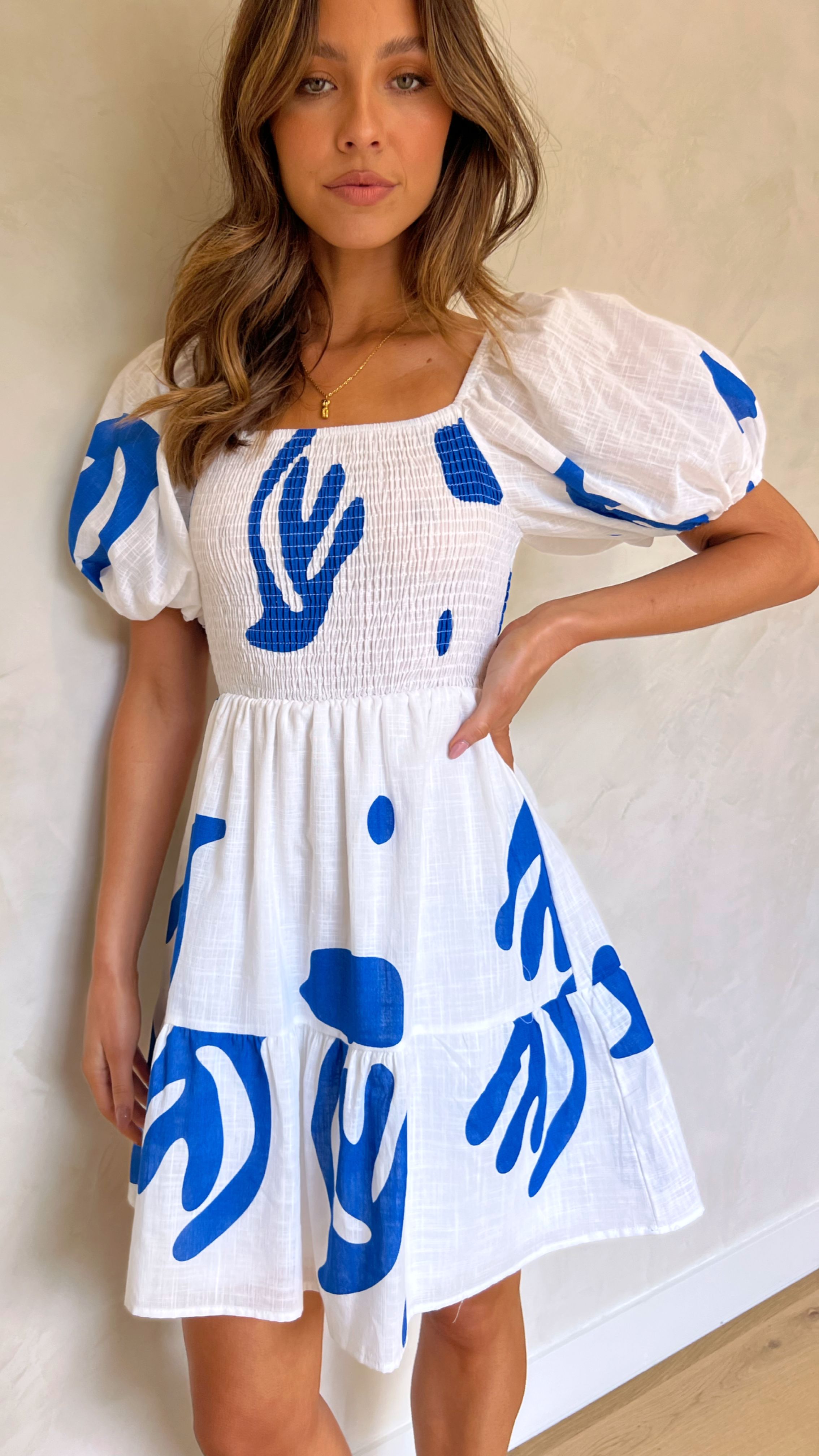 Sunny Mini Dress - Blue sold by Billy J