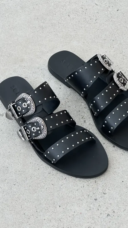Sol Sana Eastwood Stud Slide - Black / Silver sold by Billy J