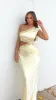 Emily One Shoulder Maxi Dress - Yellow sold by Billy J