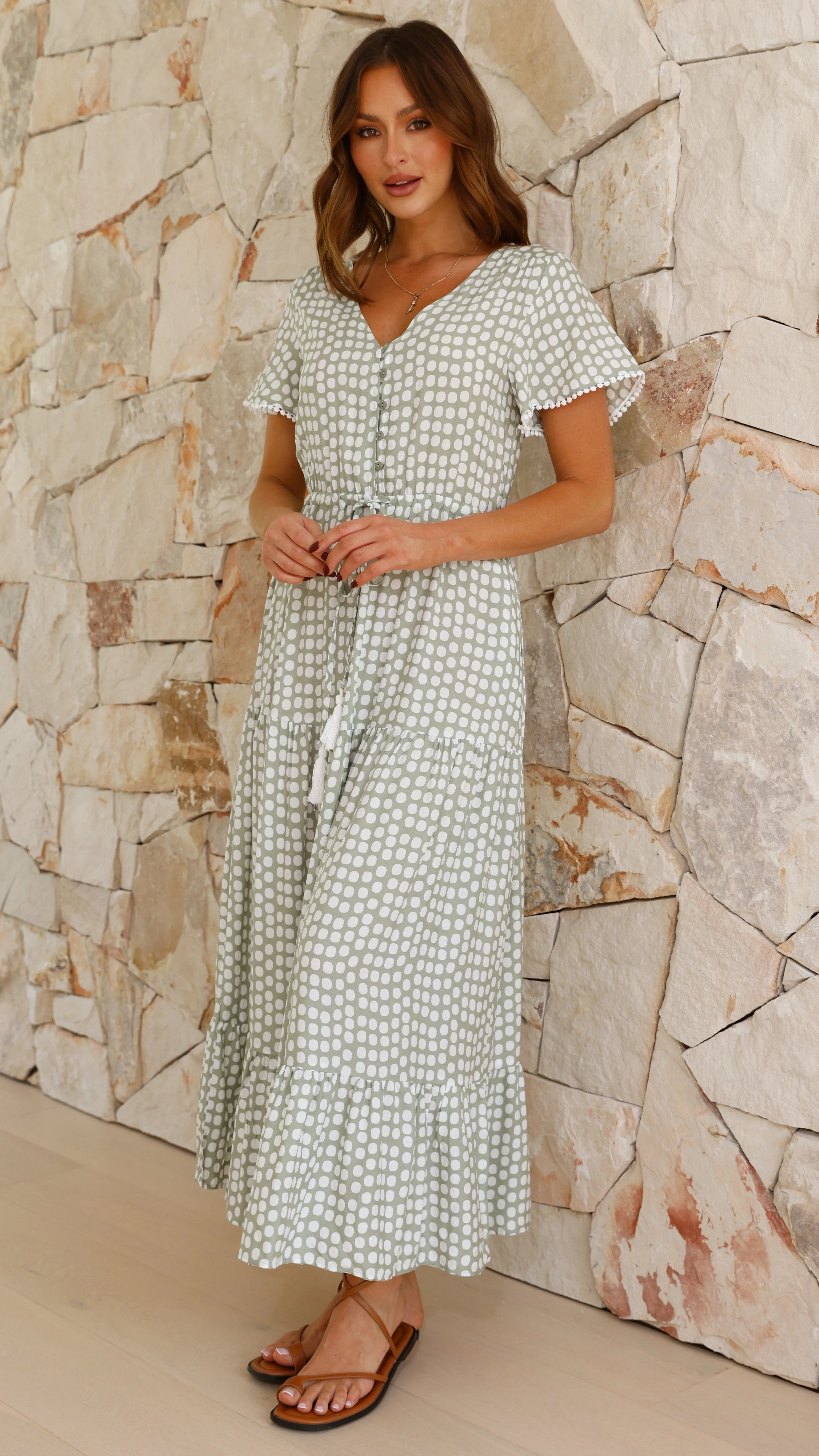 Mandi Maxi Dress - Sage Print sold by Billy J product image thumbnail 3