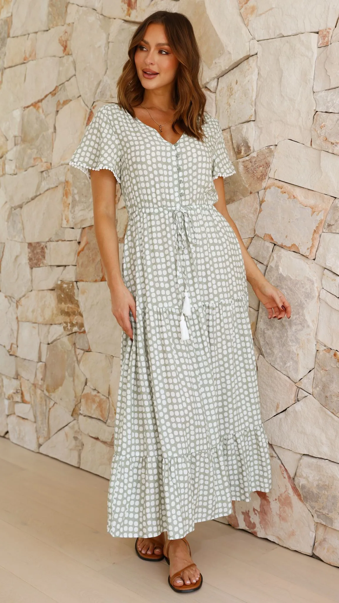 Mandi Maxi Dress - Sage Print sold by Billy J product image thumbnail 4