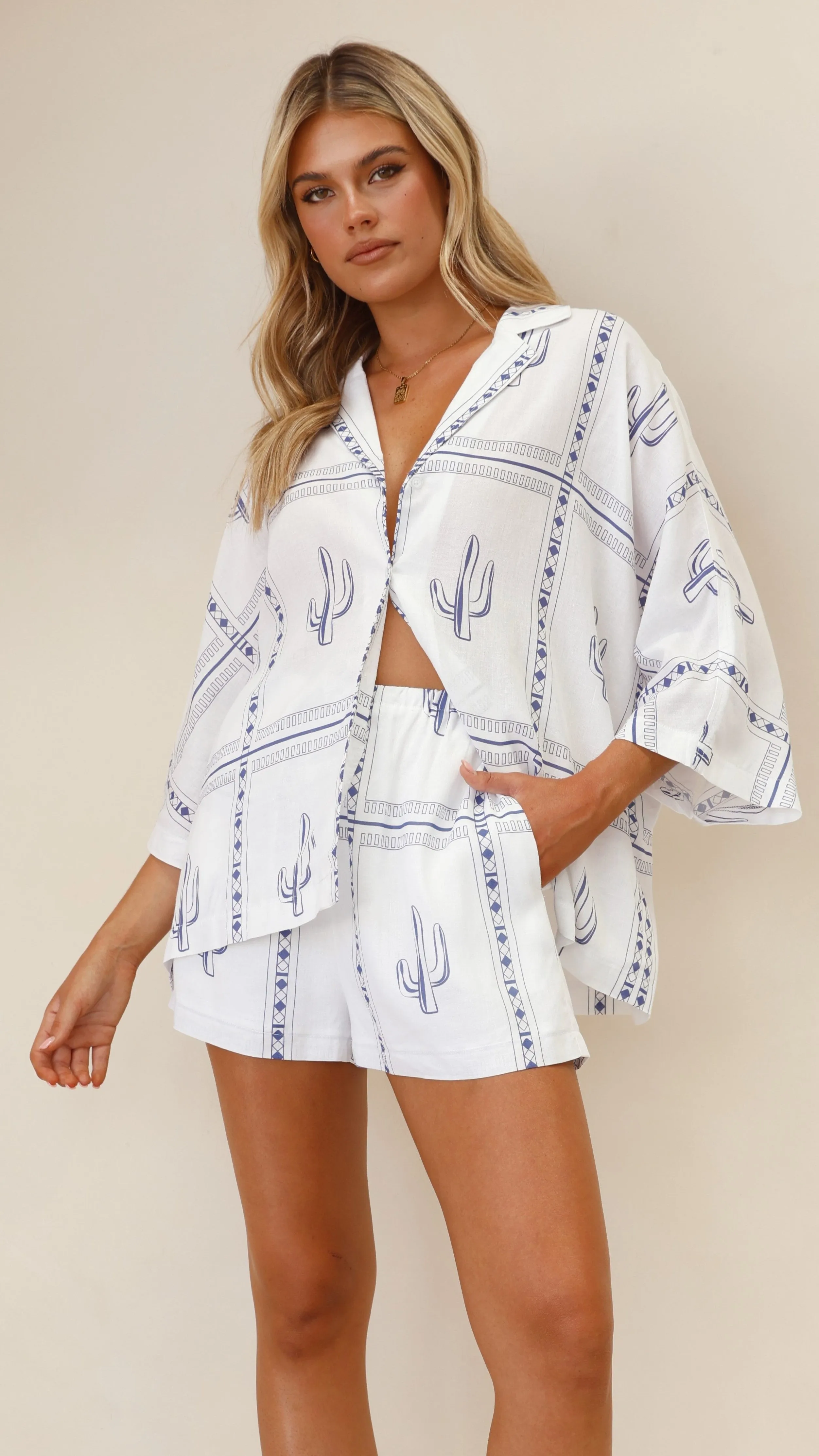 Nevada Shirt - White/Blue sold by Billy J product image thumbnail 2