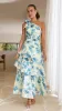 Odilie One Shoulder Maxi Dress - Yellow/Blue Floral sold by Billy J