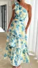 Odilie One Shoulder Maxi Dress - Yellow/Blue Floral sold by Billy J