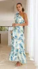 Odilie One Shoulder Maxi Dress - Yellow/Blue Floral sold by Billy J