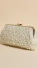 Norma Jean Faux Pearl Clutch - Cream/Gold sold by Billy J