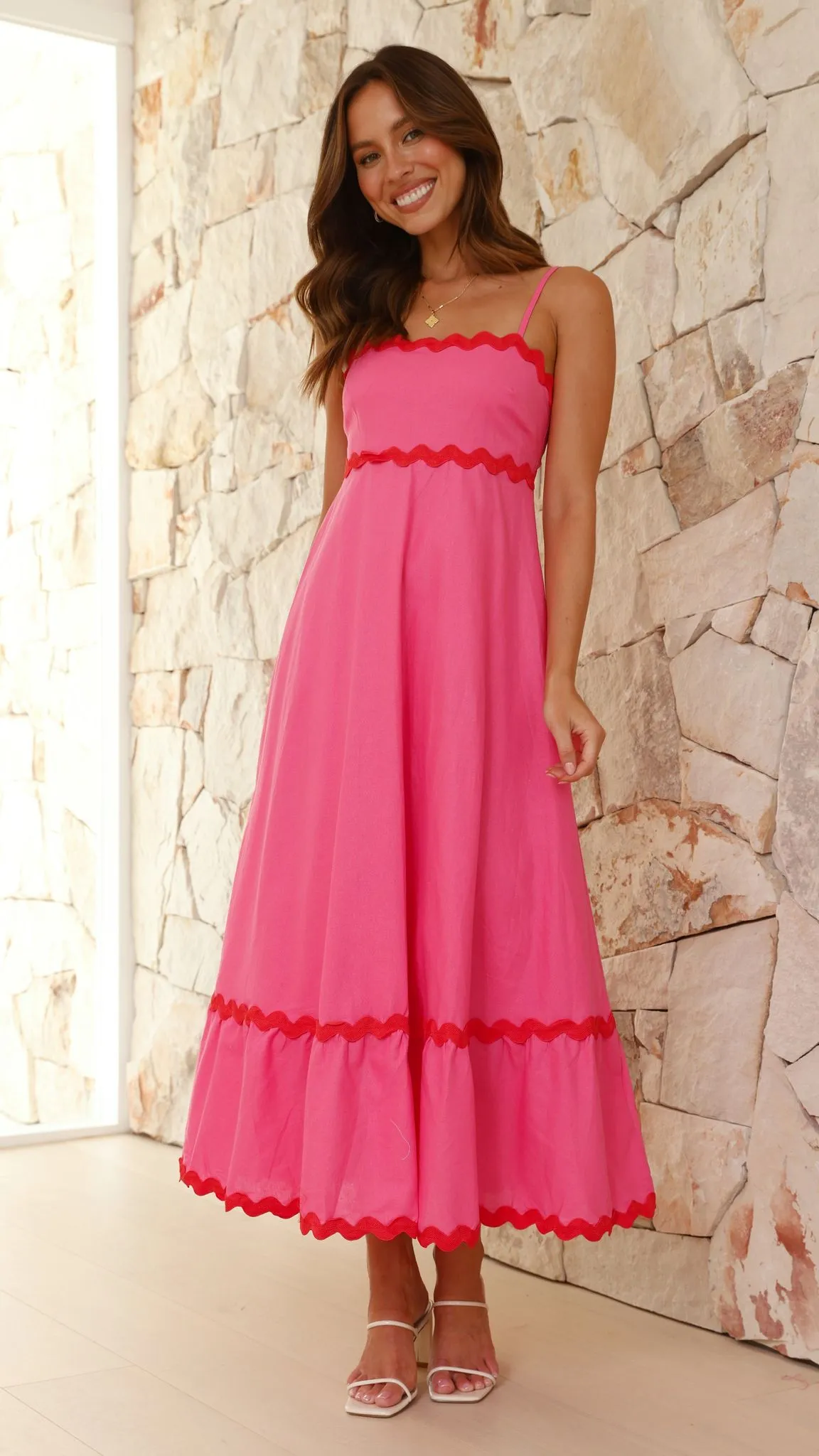 Brodey Midi Dress - Pink / Red sold by Billy J product image thumbnail 5