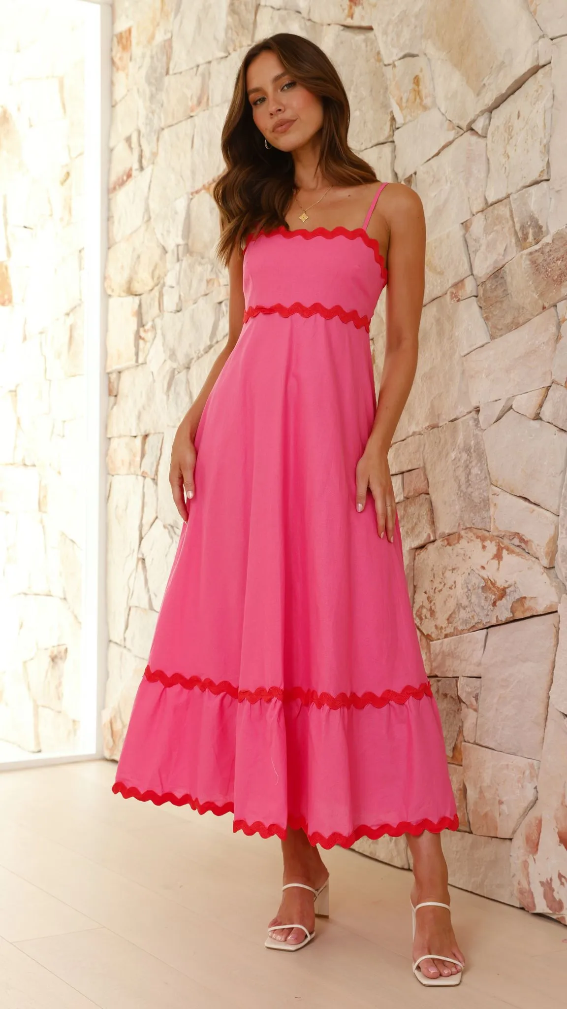 Brodey Midi Dress - Pink / Red sold by Billy J product image thumbnail 4