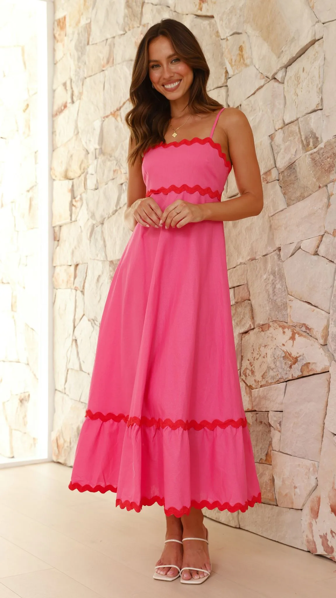 Brodey Midi Dress - Pink / Red sold by Billy J product image thumbnail 3