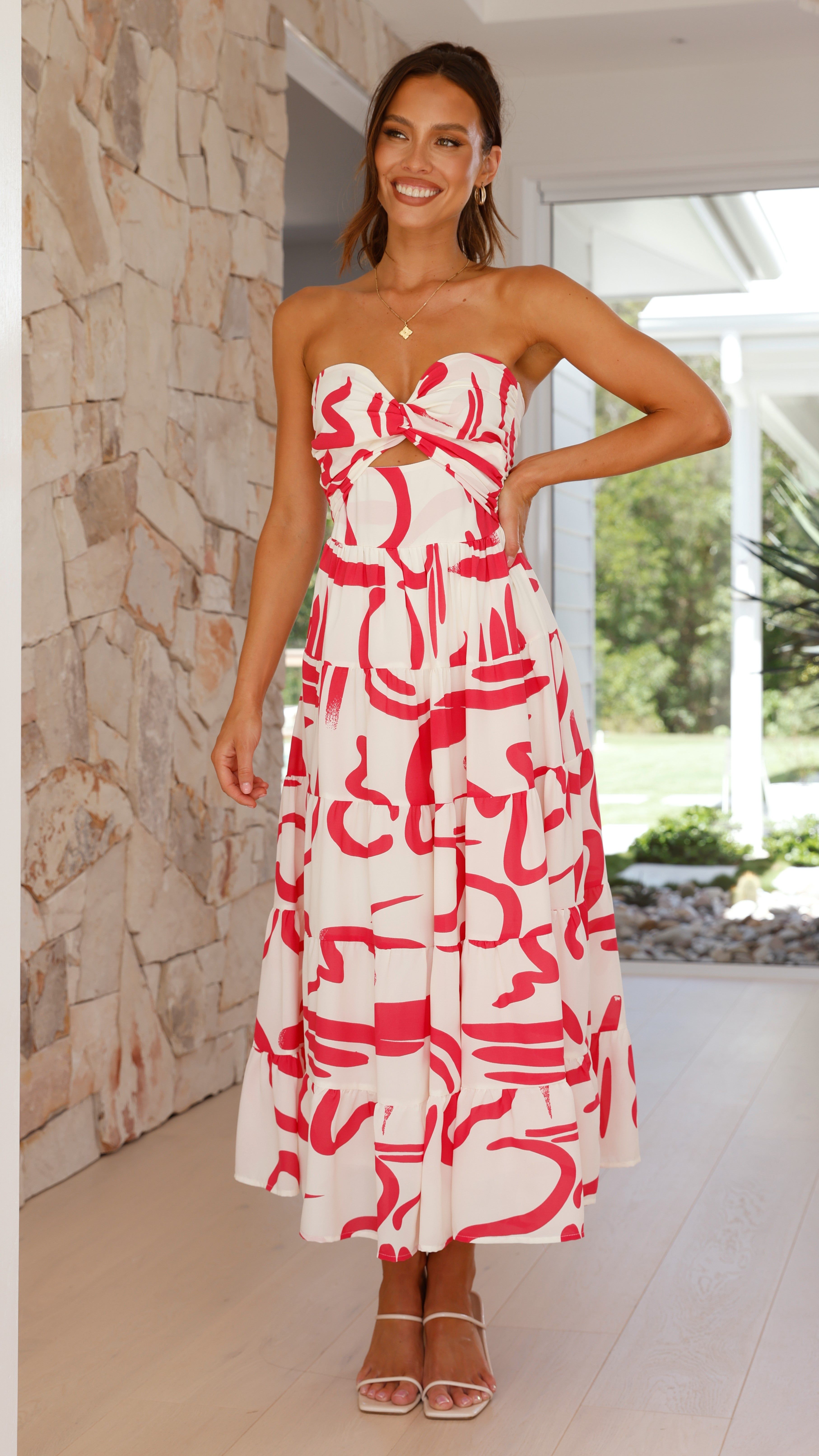 Hazel Midi Dress - Pink/White Floral sold by Billy J product image thumbnail 3