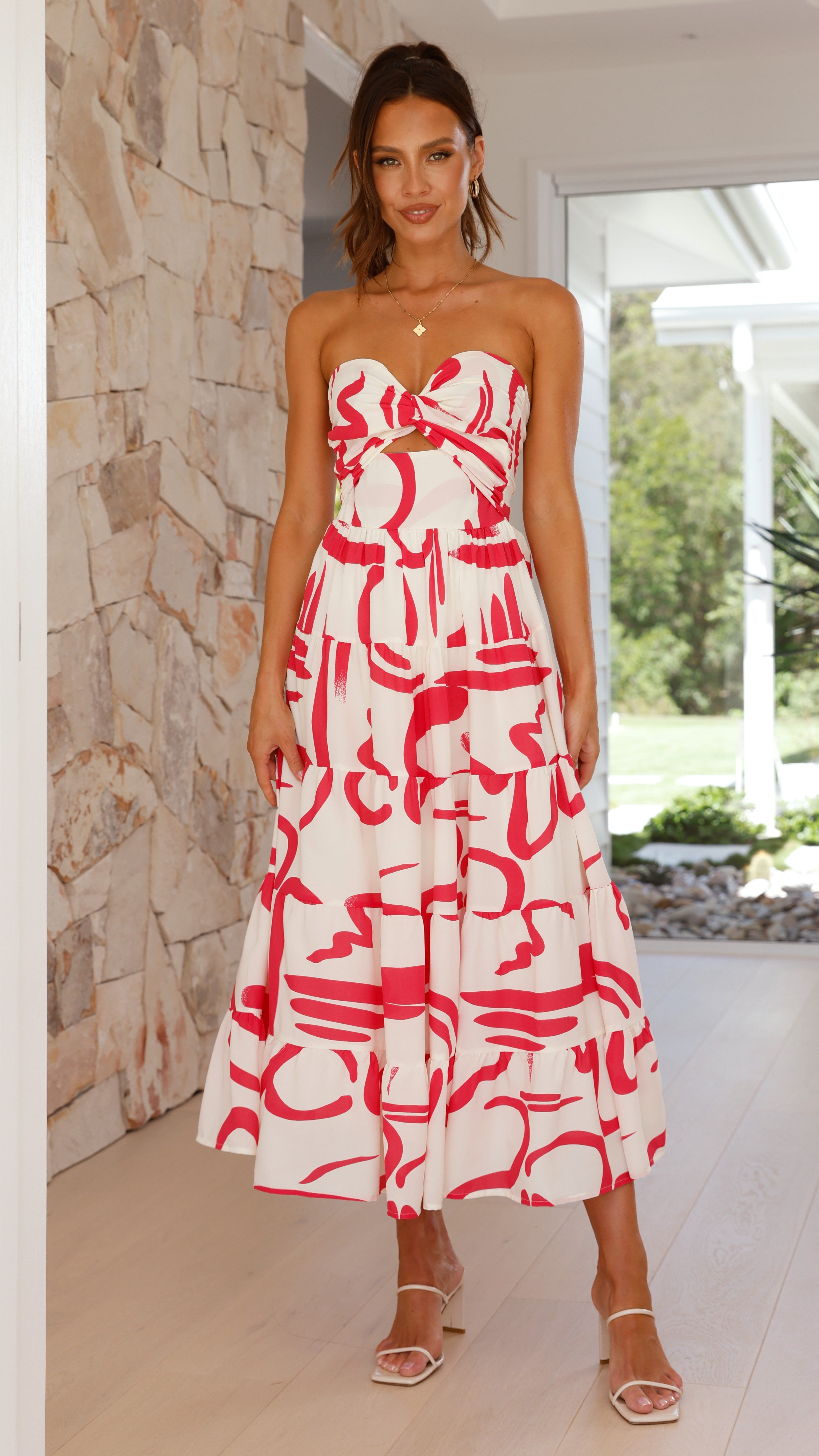 Hazel Midi Dress - Pink/White Floral sold by Billy J product image thumbnail 5