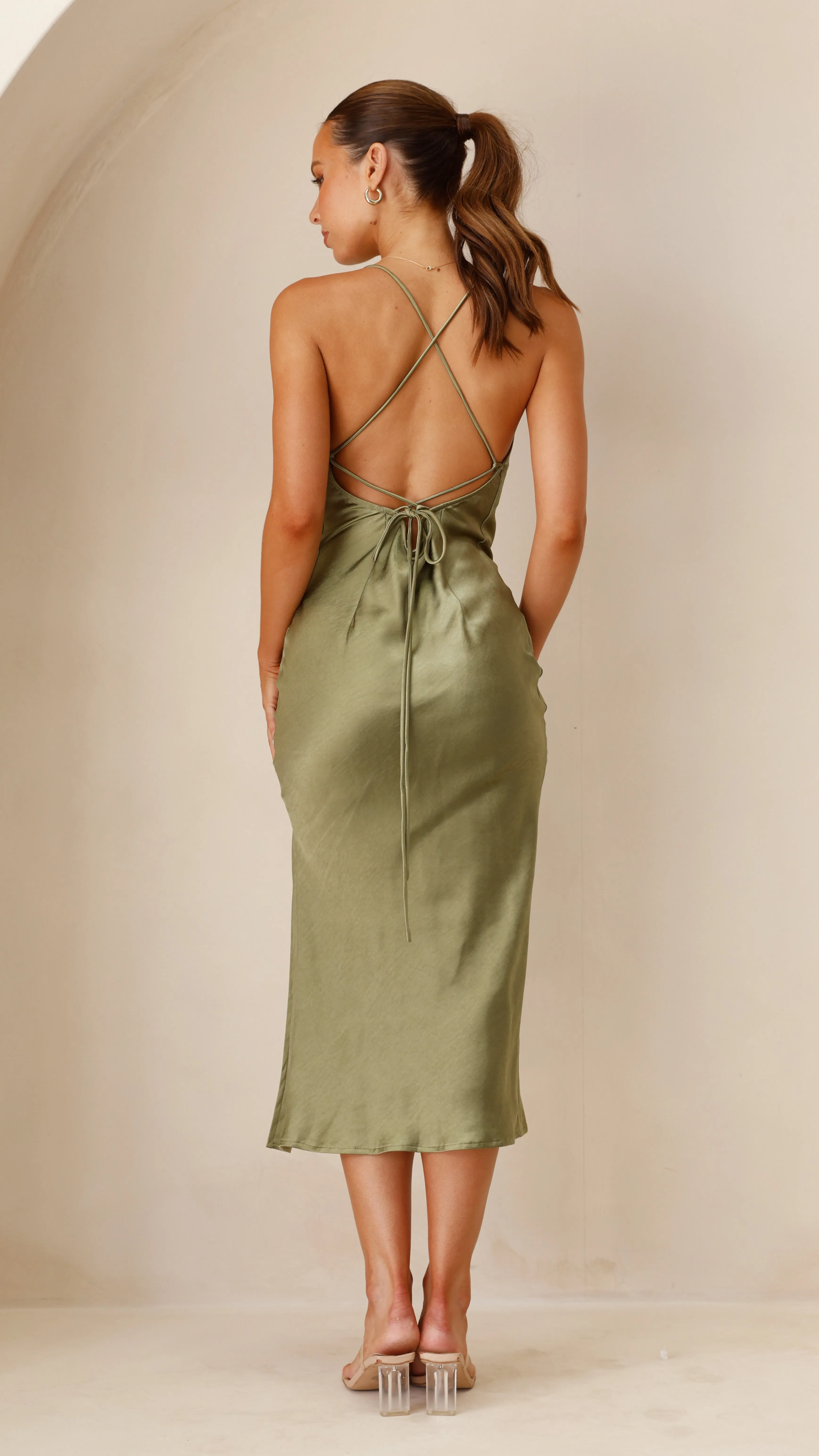 Scarlette Dress - Olive sold by Billy J product image thumbnail 2