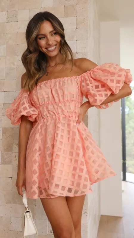 Malery Mini Dress - Peach sold by Billy J
