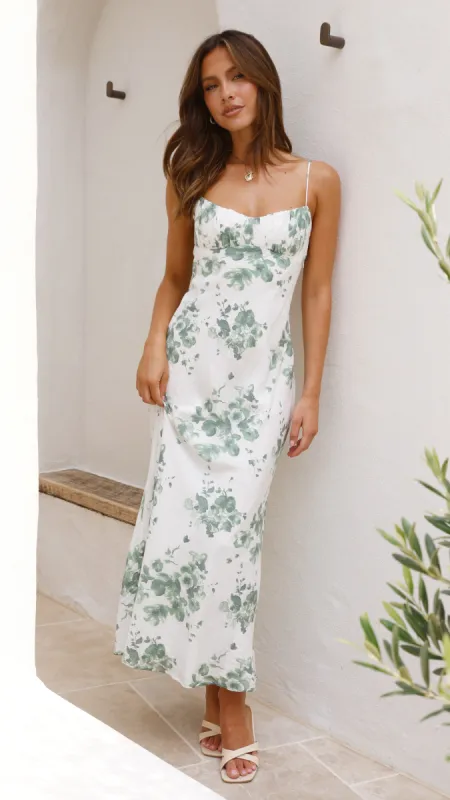 Margie Midi Dress - Green Floral sold by Billy J